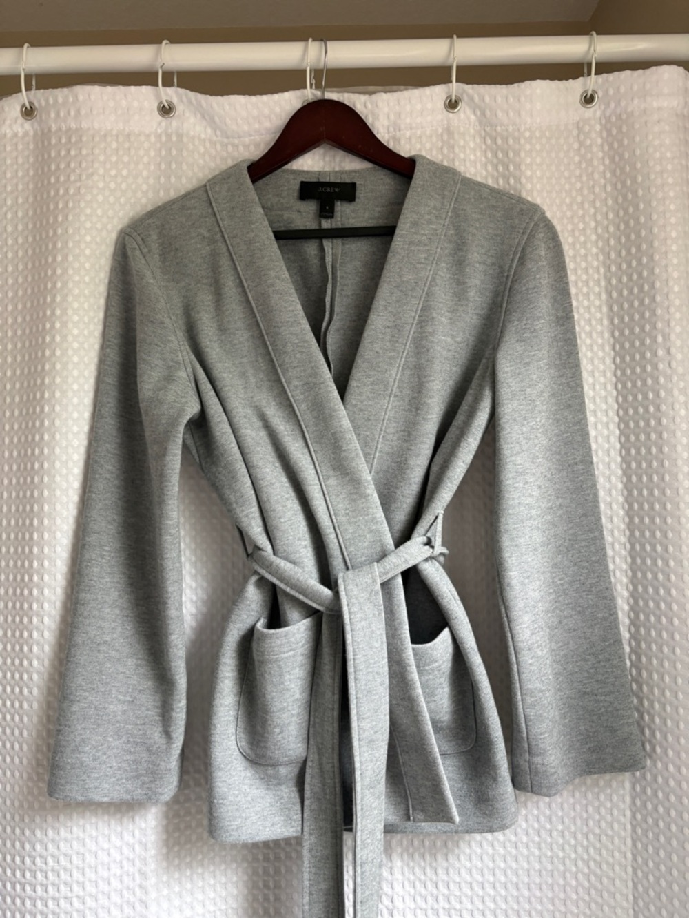 J. Crew Light Gray Belted Cardigan Blazer